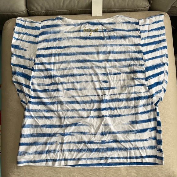 Desigual Women’s Striped Butterfly Sleeve T Shirt - Size XXL - Picture 7 of 12